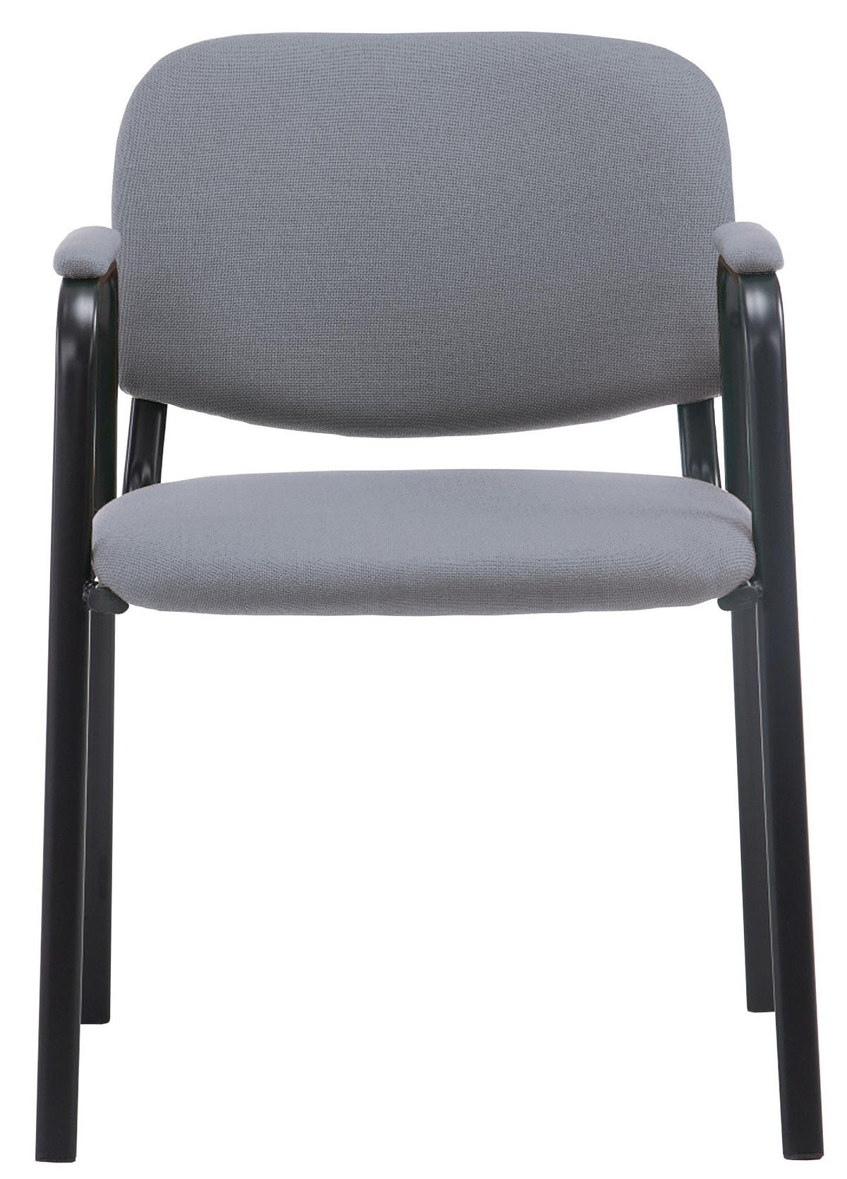BESUCHERSTUHL Stoff grau - Schwarz/Grau, Textil/Metall (53/79/55cm) - CLP