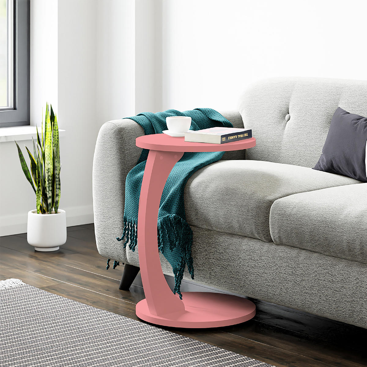 BEISTELLTISCH Holeby - Pink, Holzwerkstoff (38/38/56cm) - [en.casa]