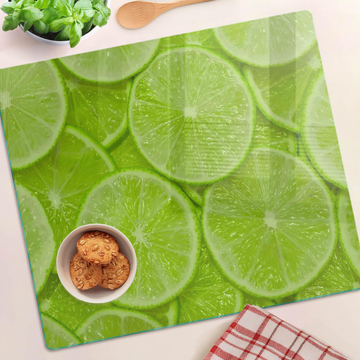 GLASPLATTE 60x52 cm Limes - Grün, Glas (60/0.4/52cm) - TULUP
