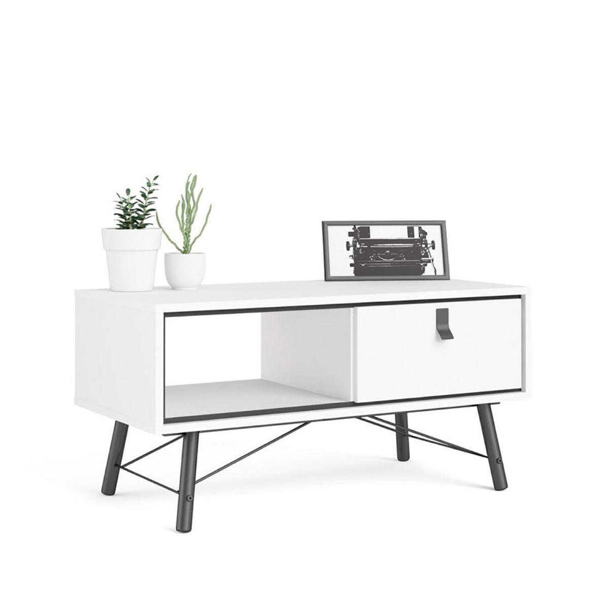 COUCHTISCH Rye Weiß 102/48/50 cm - Weiß, Holzwerkstoff (48/102/50cm) - ebuy24