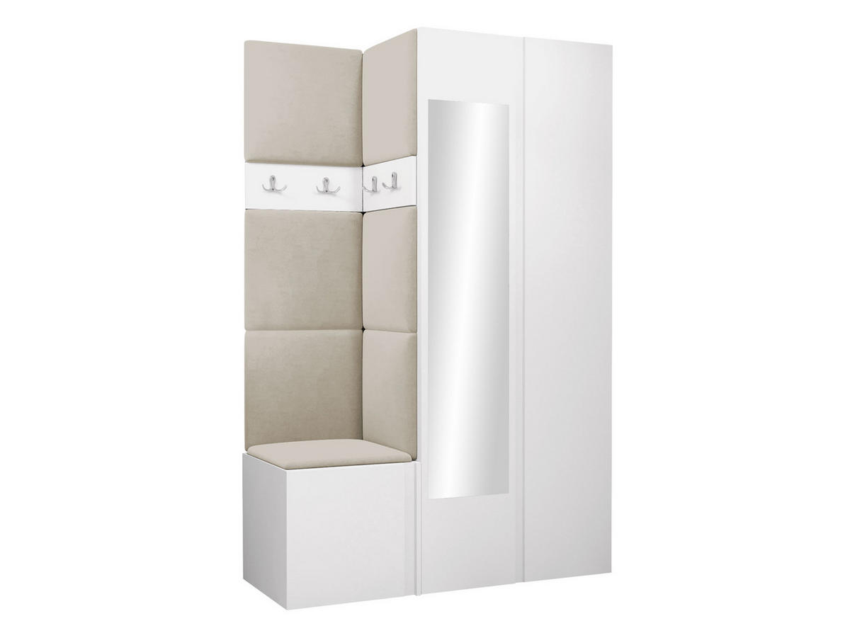 GARDEROBEN-SET Orion XXVI - Beige/Weiß, Holzwerkstoff/Kunststoff (116/186/46cm) - MIRJAN24