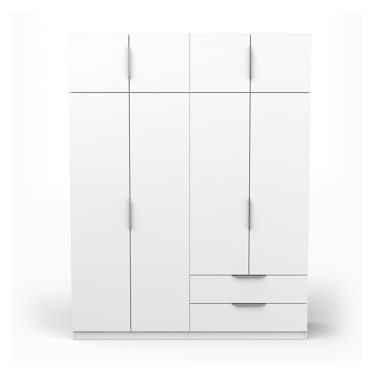 SCHRANK, 8 Türen - GHOST - Weiß - 157,3 x 203 x 51,1 cm - Weiß, Holz (157/203/51cm) - Demeyere