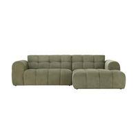 ECKSOFA salford grün 3-sitzer samt - Grün, Holz (262/145cm) - Concept Usine