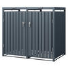 MÜLLTONNENBOX 2er Anthrazit - Anthrazit, Metall (80/116.3/132cm) - ML-DESIGN