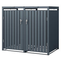 MÜLLTONNENBOX 2er Anthrazit - Anthrazit, Metall (80/116.3/132cm) - ML-DESIGN
