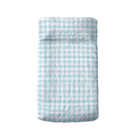 TAGESDECKE vichy 100x130 cm (kinderbett) blau - Blau, Textil (100/130cm) - Happy Friday