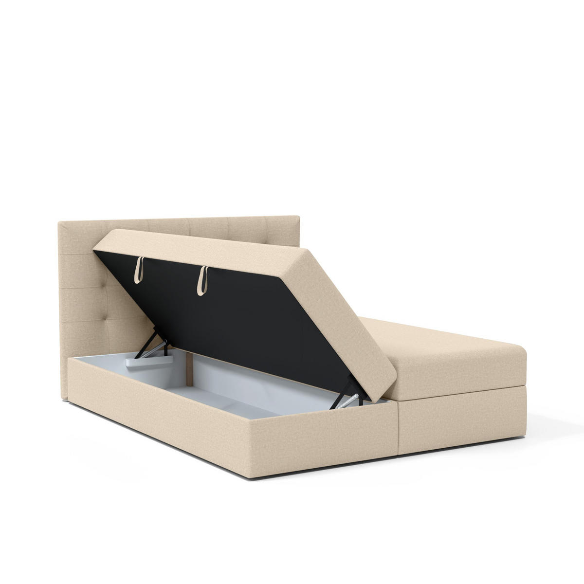BOXBETT Doppelbett Kolumbo Hellbeige 160x200 cm - Beige, Textil (160/200cm) - Fedve