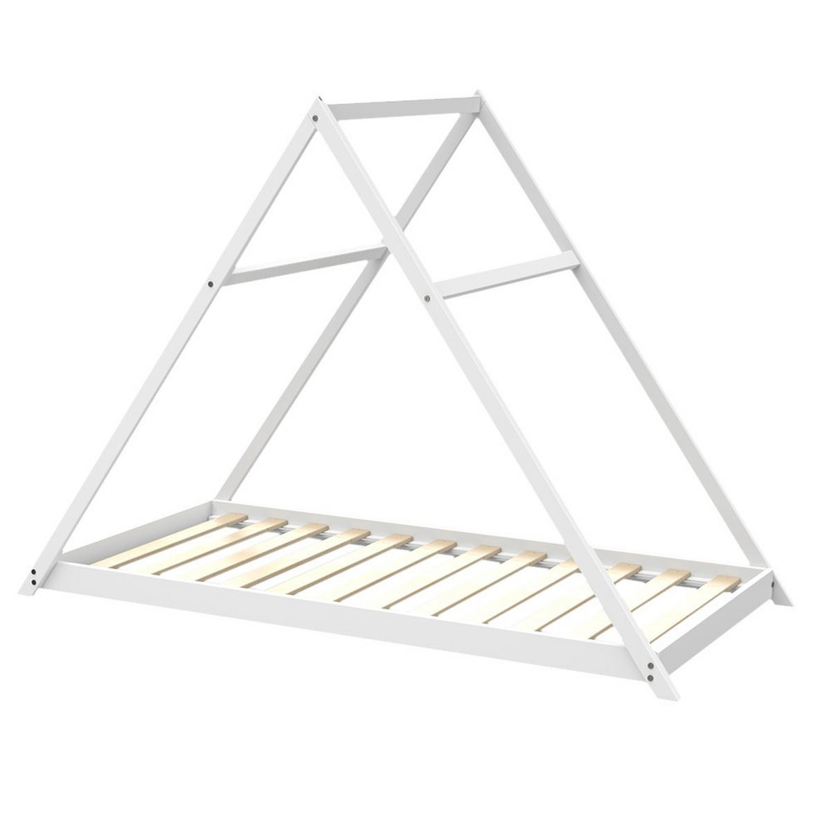 HAUSBETT APACHE mit Lattenrost/ Kinderbett 90x190 - Weiß - Weiß, Holz (90/190cm) - Weber Industries