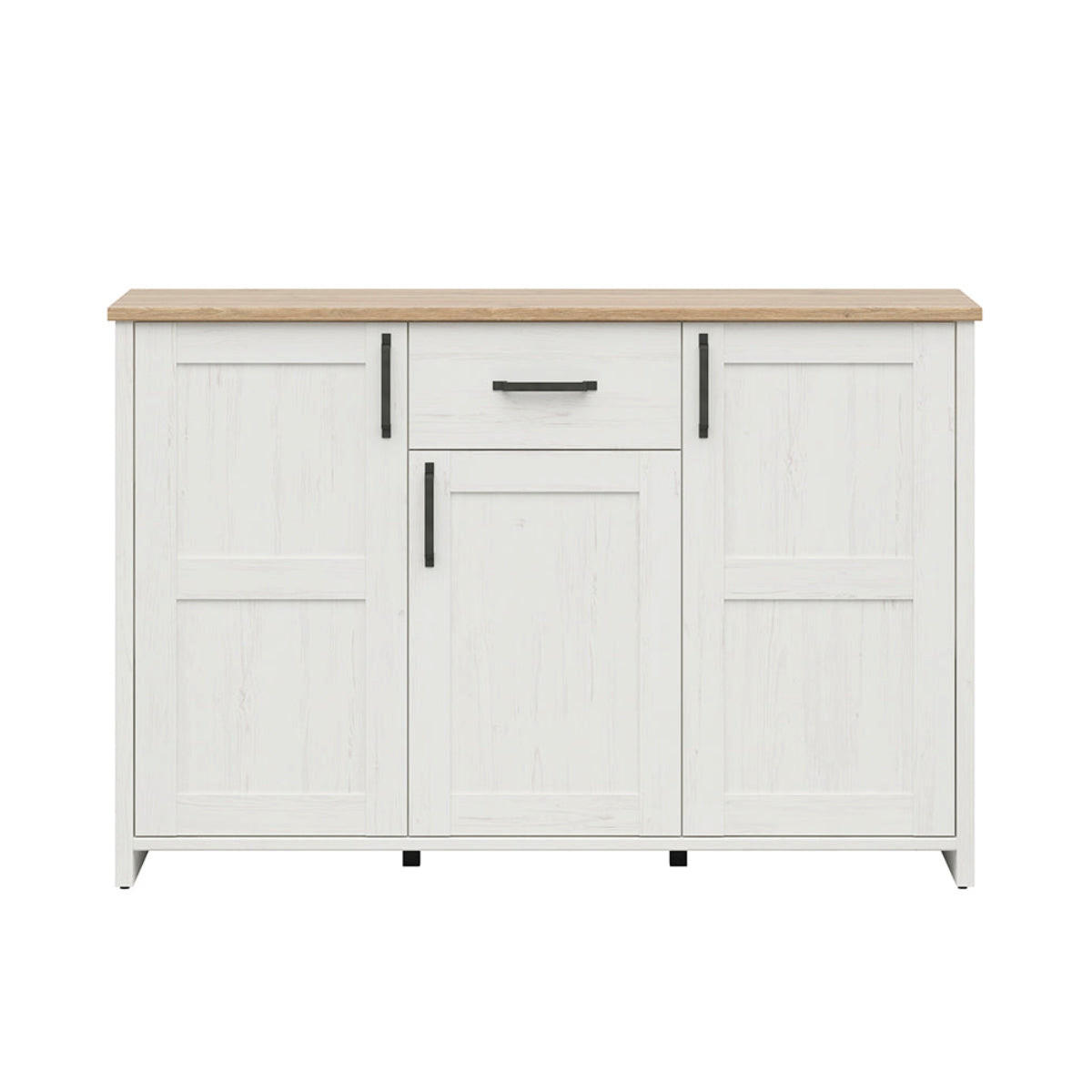 SIDEBOARD Aksel Weiß und Holz - Weiß, Holzwerkstoff (148/99/43cm) - Petits-meubles