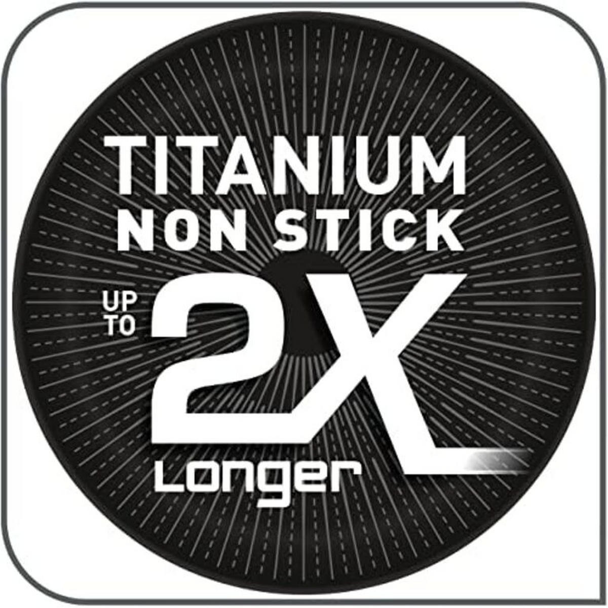 PFANNENSET C38590 XL Force, 24cm 28cm Bratpfannen, Antihaftbeschichtung, Thermo Signal, Titanbeschichtung, Gas Elektro Herd - Schwarz, Metall - Tefal