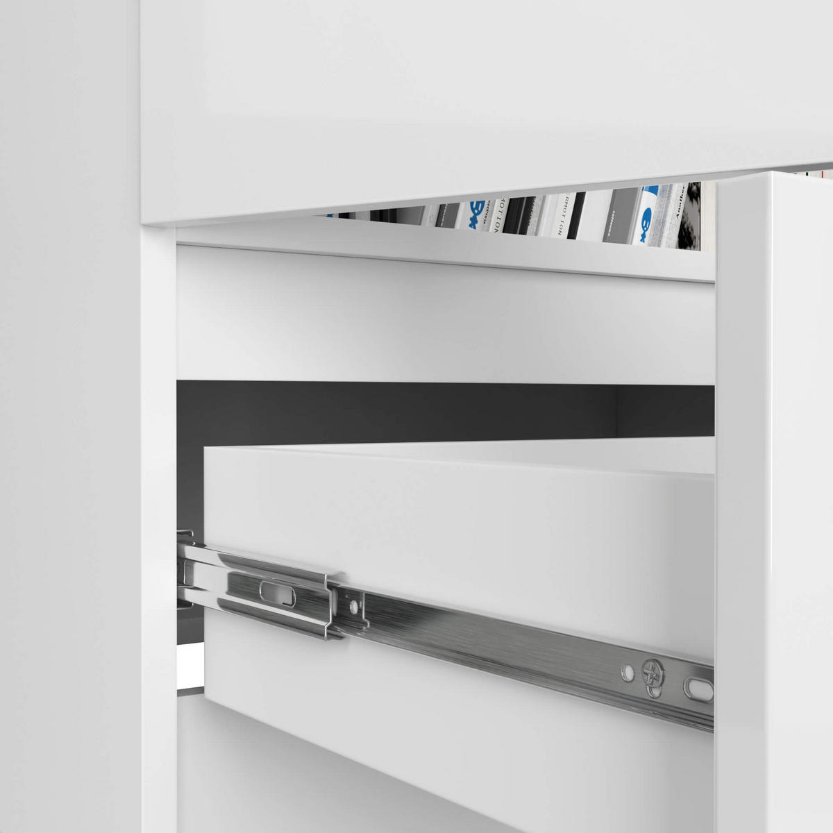 STANDREGAL Weiß, Weiß Glanz 180/60/35 - Weiß, Holzwerkstoff (60/180/35cm) - RAUMHIRSCH FURNITURE