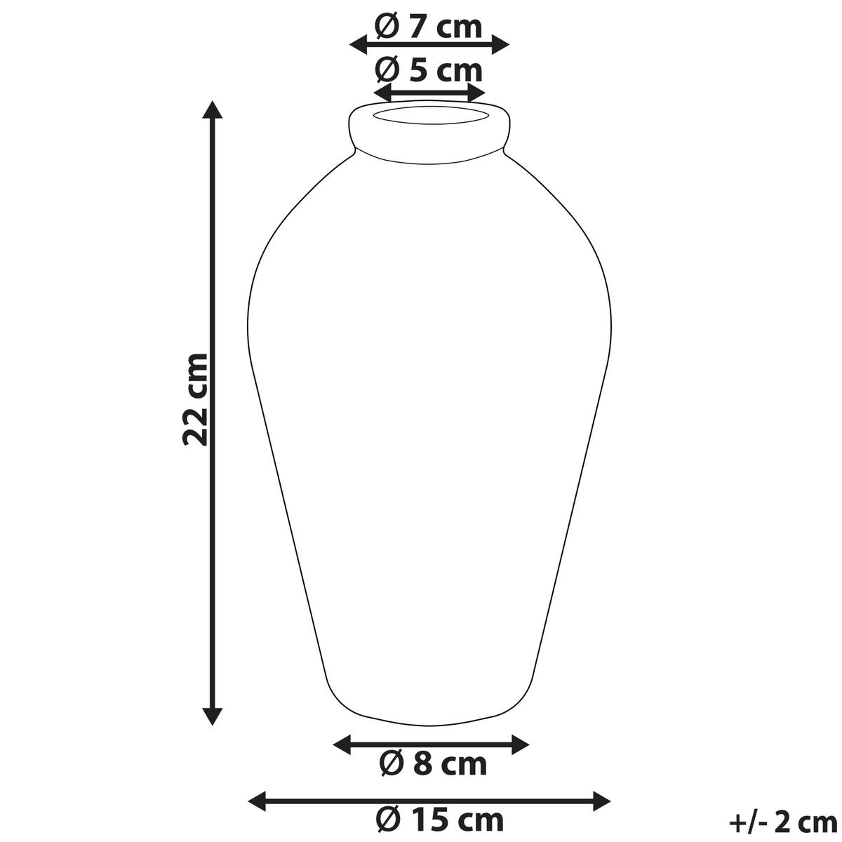 BLUMENVASE Steinzeug weiß Mallia - Weiß, Stein (22cm) - Beliani