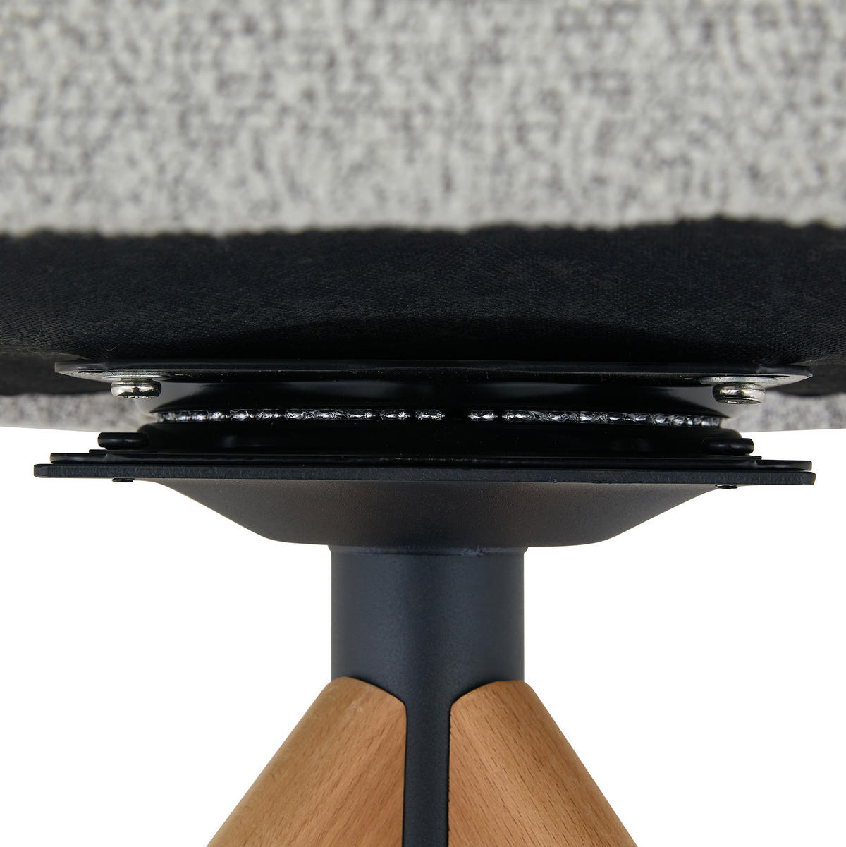 DREHSTUHL 2er-Set 360° drehbar Stoff Hellgrau Massivholz - Hellgrau, Holz (47.5/81.5/47cm) - Meubliv