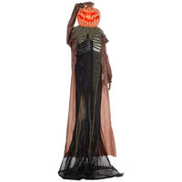 HALLOWEEN DECORATIONS 183cm Skelett-Kürbis mit LED-Lichter, Soundfunktion - Hellbraun, Kunststoff/Metall (65/183/20cm) - HOMCOM