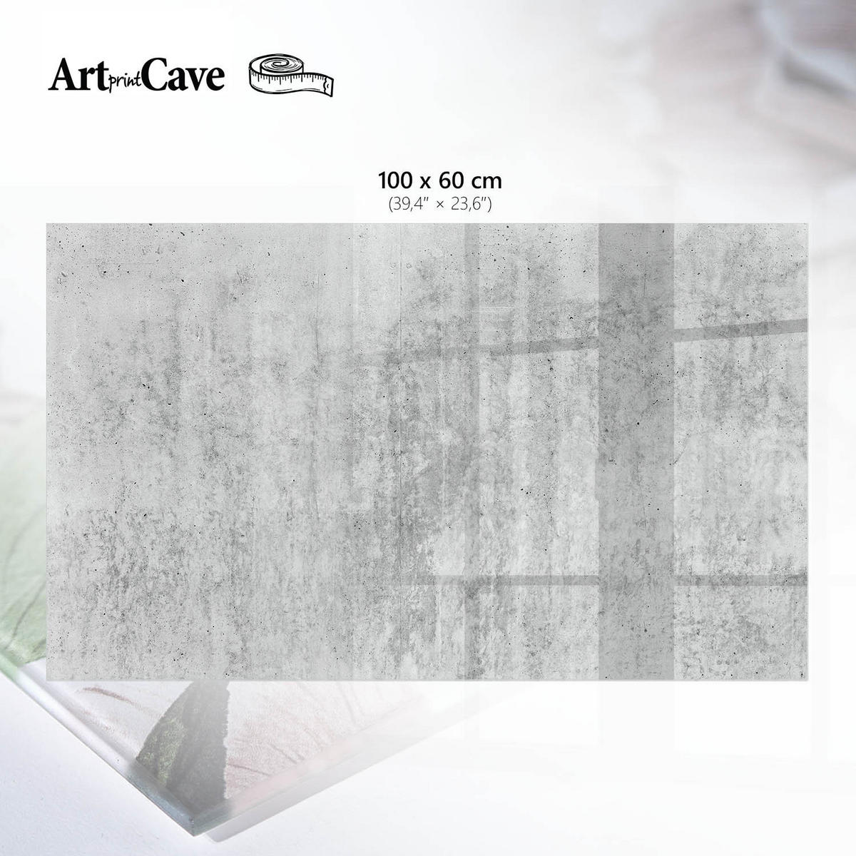 TISCHPLATTE 100x60 cm – Industriebeton - Weiß, Glas (0.4/100/60cm) - Wallfluent