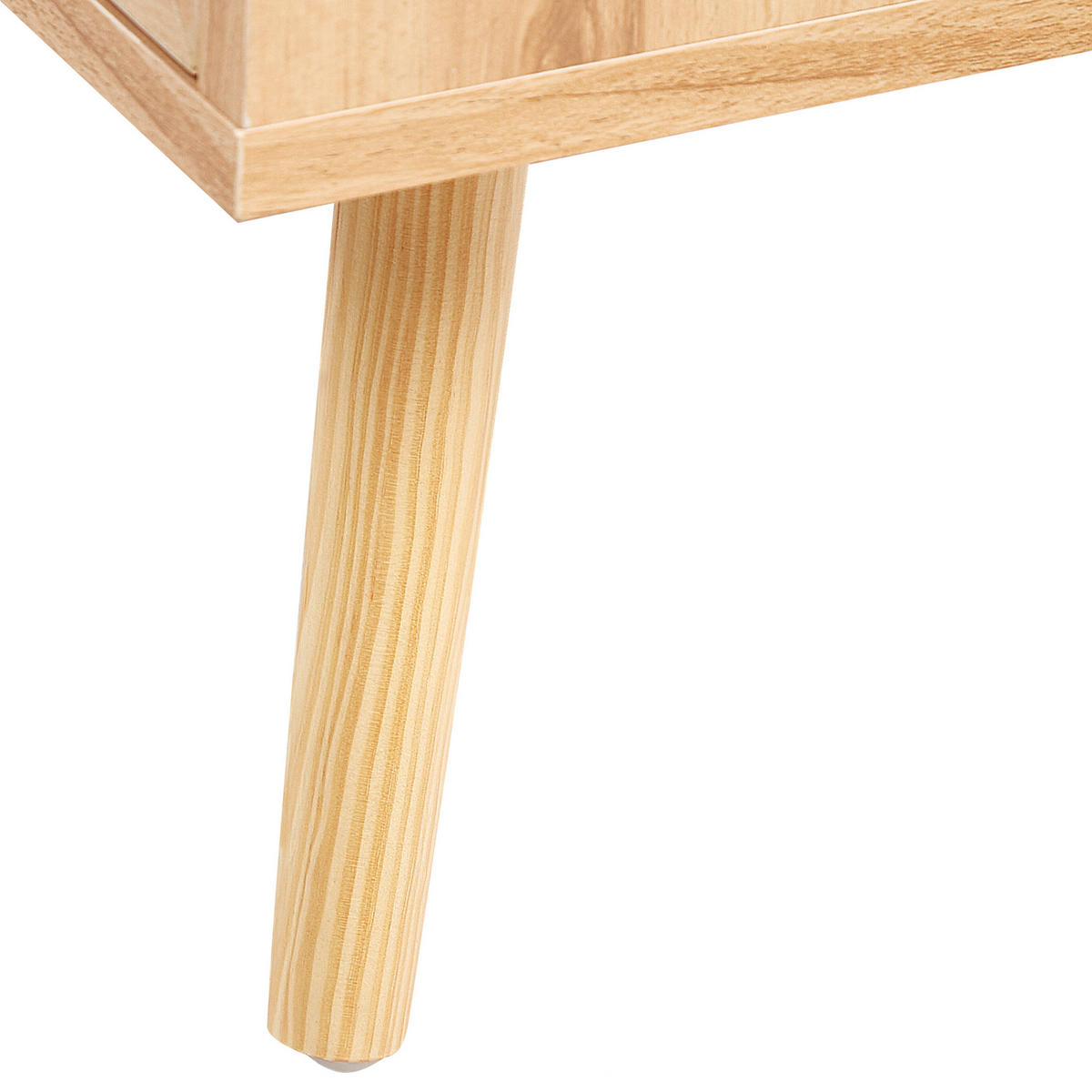 KOMMODE 4 Schubladen Rattan Helles Holz Perote - Hellbraun/Goldfarben, Naturmaterialien (80/97/38cm) - Beliani