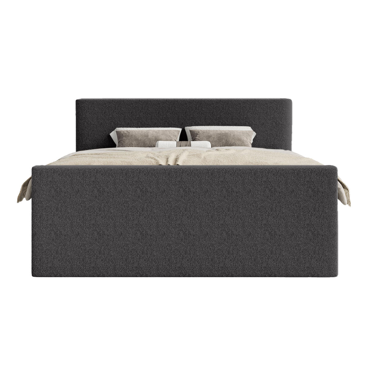 BOXSPRINGBETT VELIPOJA EASY CLEAN 160x200 cm, Dunkelgrau - Dunkelgrau, Textil (160/200cm) - Fedve