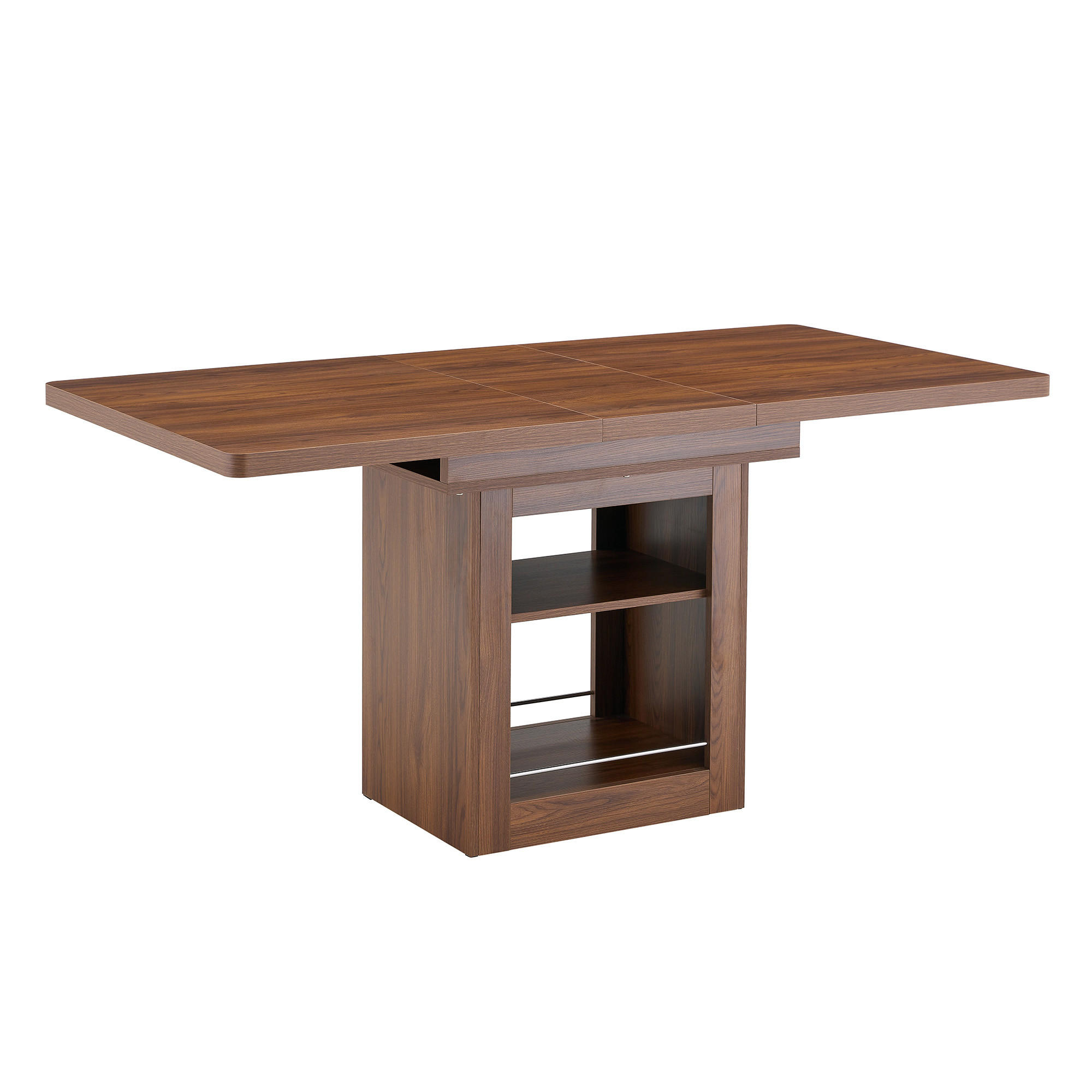 ESSTISCH ausziehbar 130-160 mit Ablagefach DE-40075 Walnuss - Walnussfarben, Holzwerkstoff (80/160/75.5cm) - ComfortXL