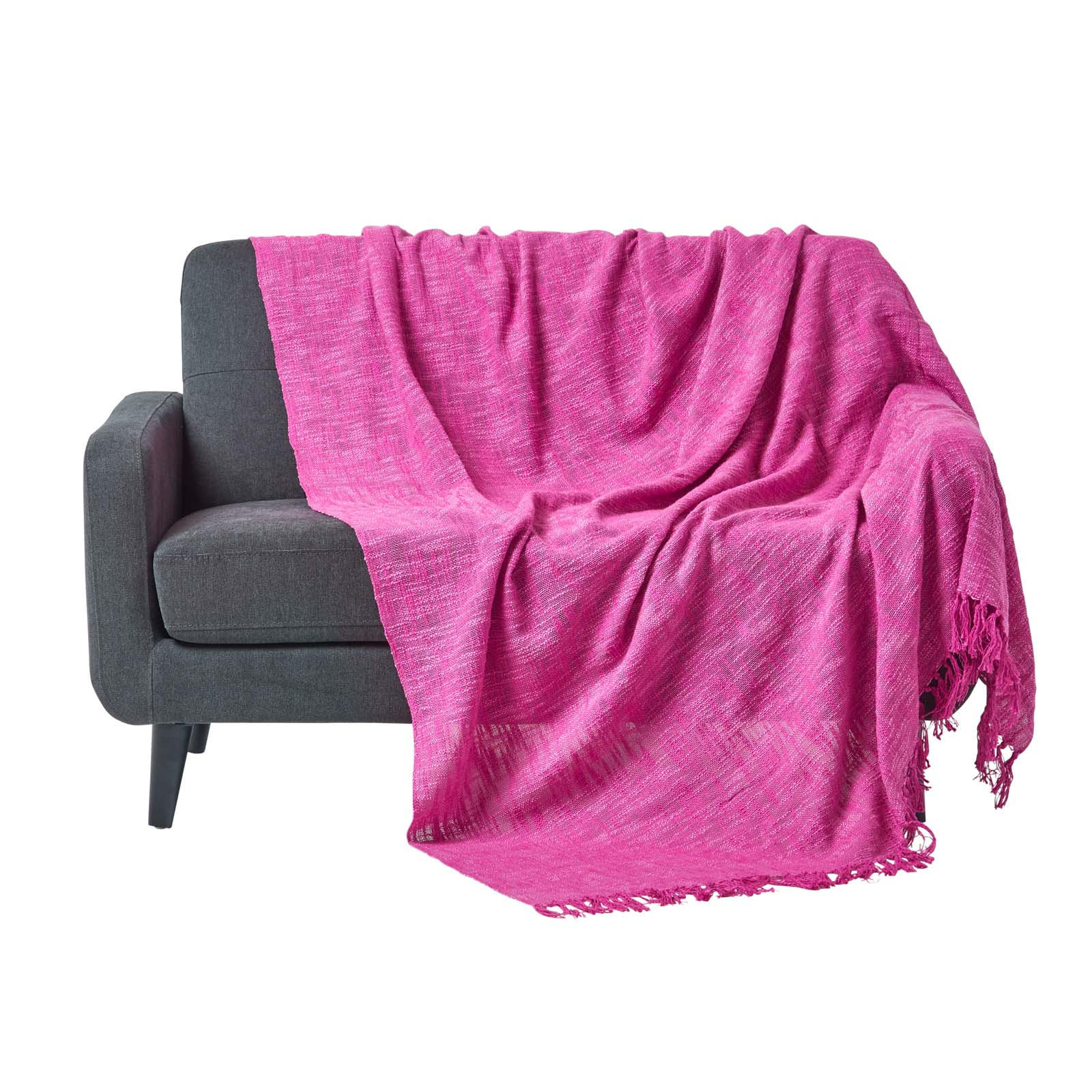 TAGESDECKE Nirvana Slub 255/360 cm, 100% Baumwolle - Rosa, Textil (255/360cm) - Homescapes
