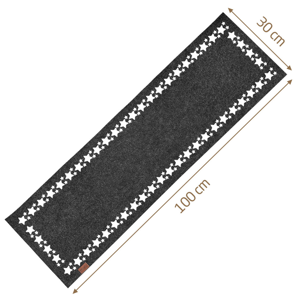 TISCHLÄUFER WEIHNACHTSSTERN - Anthrazit, Textil (100/40/1cm) - Miqio Design