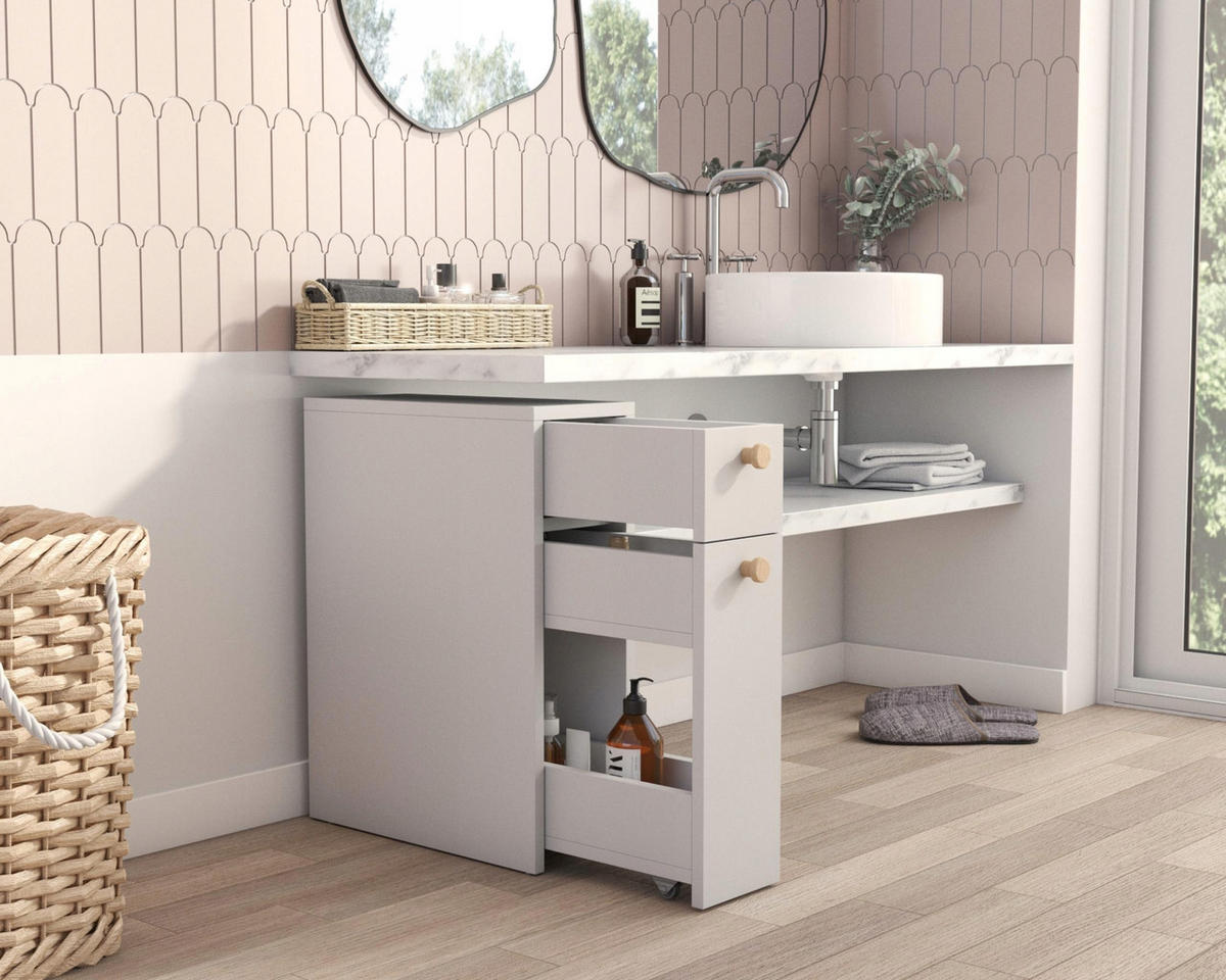 SCHRANK für Küche und Bad FRODO Weiß 21/45/61,8 cm - Weiß, Holzwerkstoff (21/61.8/45cm) - Matkam Möbel