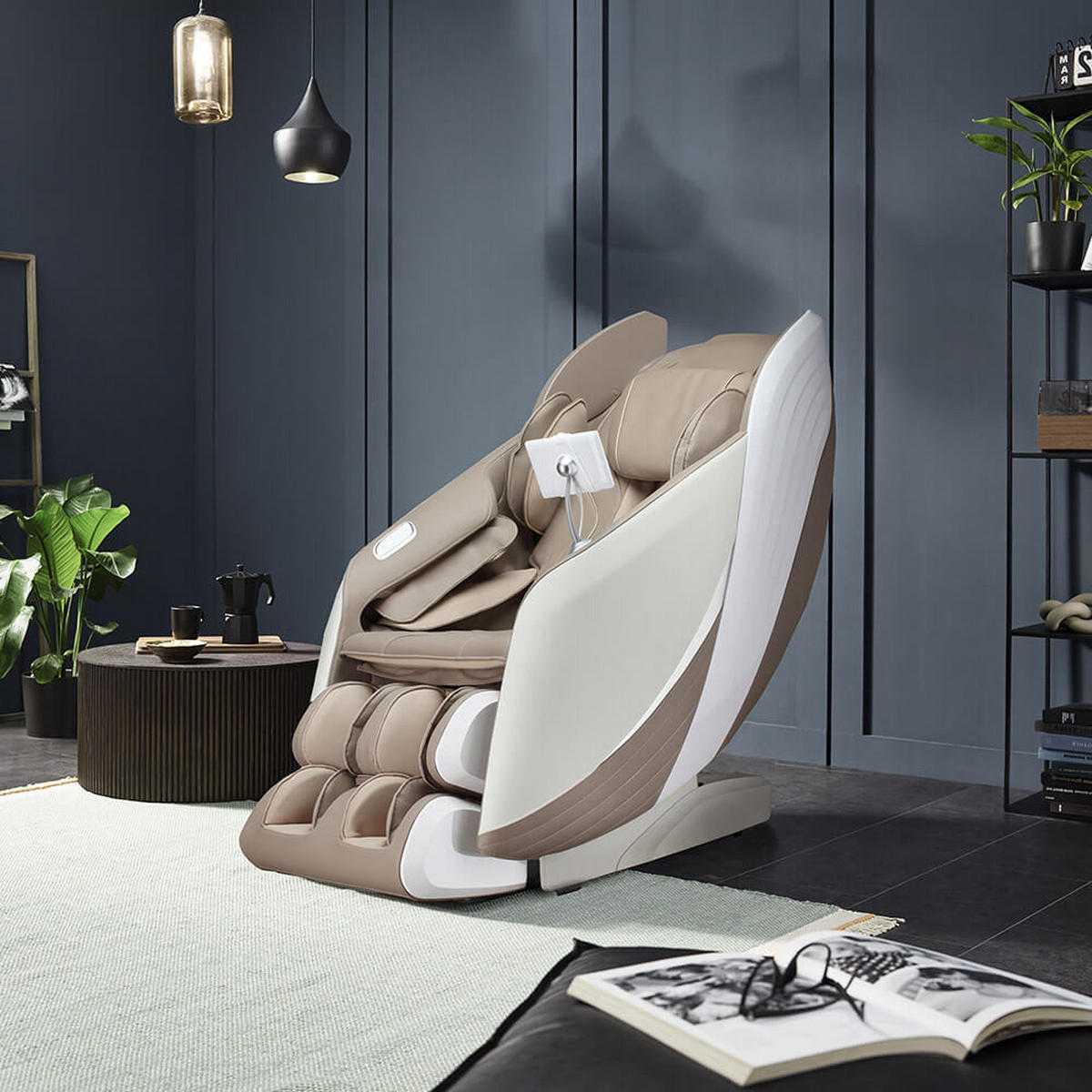 MASSAGESESSEL HYLOS - Olivgrün, Kunststoff/Textil (77/123/150cm) - Home Deluxe