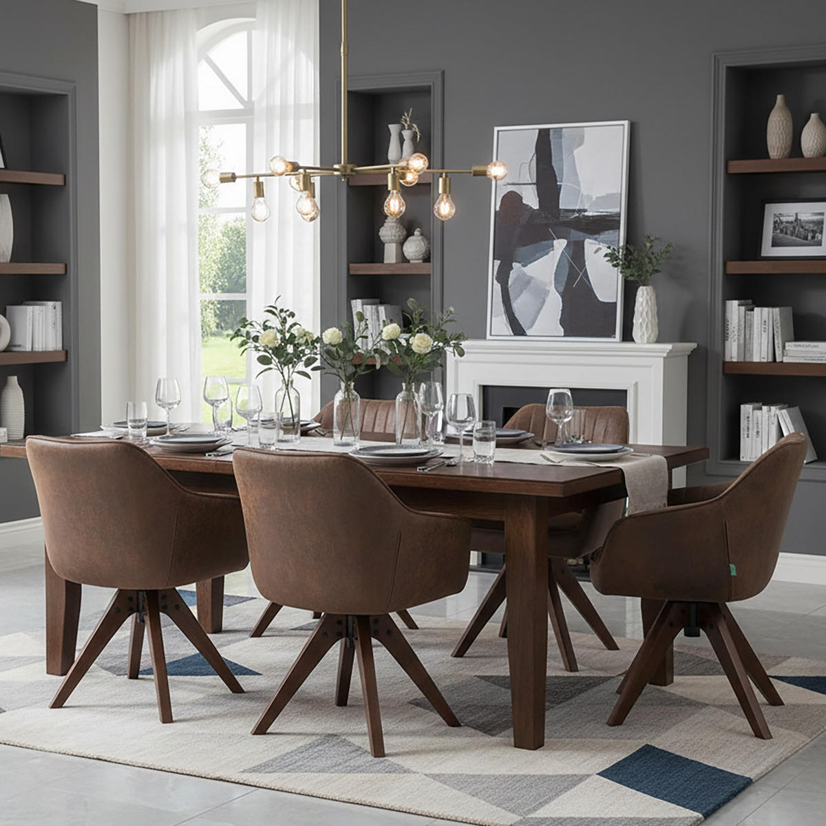 ARMLEHNSTUHL Mika-Finn 2er-Set - Nussbaumfarben/Braun, Eichenholz/Holz (60/82/61cm) - DUBI Möbel