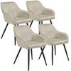 ESSZIMMERSTUHL 4er Set Marilyn 58 x 62 x 82 cm creme/schwarz - Creme/Schwarz, Metall (58/82/62cm) - tectake
