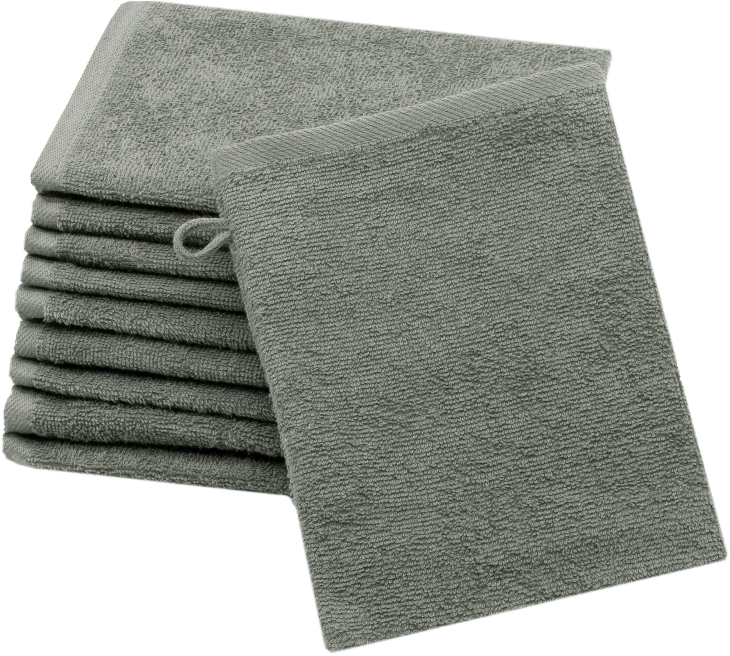 WASCHHANDSCHUH, 10er-Set, 16x21 cm, 100% Baumwolle, Grau - Taupe, Textil (16/21cm) - Zollner