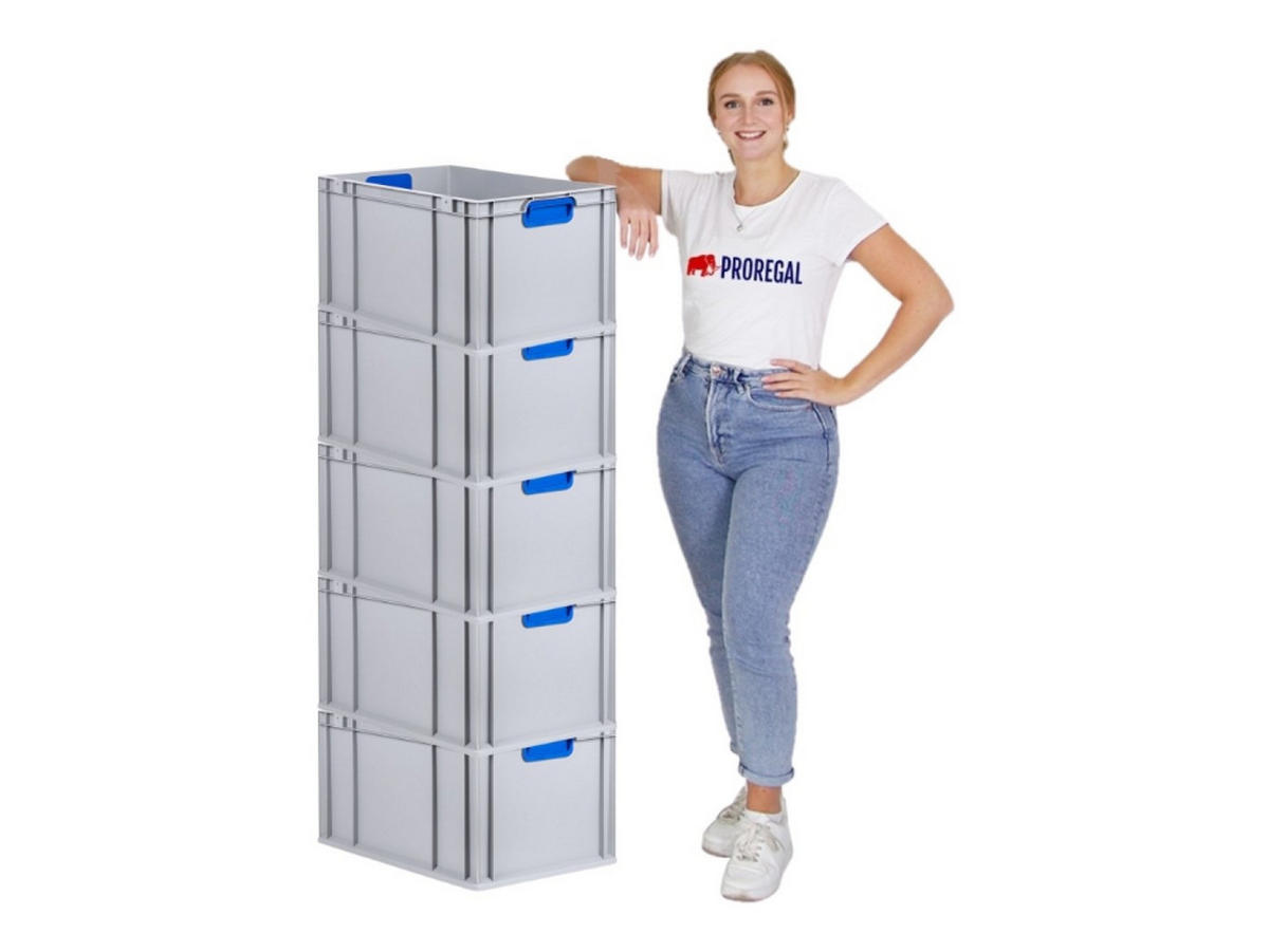 EUROBOX 5x Nextgen Color 32x40x60cm 65 Liter Griffe Blau Geschlossen - Blau, Kunststoff (40/32/60cm) - PROREGAL