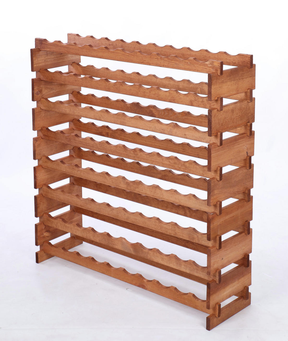 WEINREGAL VINOTECA FLEX PRO HxBxT 107x103x28cm 80 Flaschen auf 8 Ebenen Braun geölt - Braun, Holz (103/107/28cm) - PROREGAL