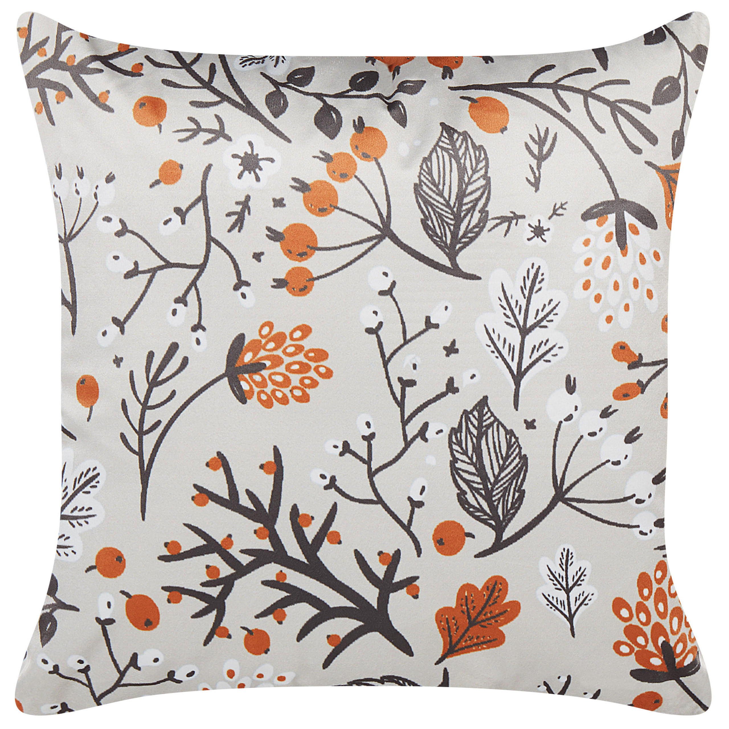 SAMTKISSEN 2er-Set Cremeweiß 45/45 cm Montbretia - Ecru, Textil (45/45cm) - Beliani