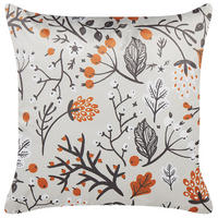 SAMTKISSEN Cremeweiß 45/45 cm Montbretia - Ecru, Textil (45/45cm) - Beliani