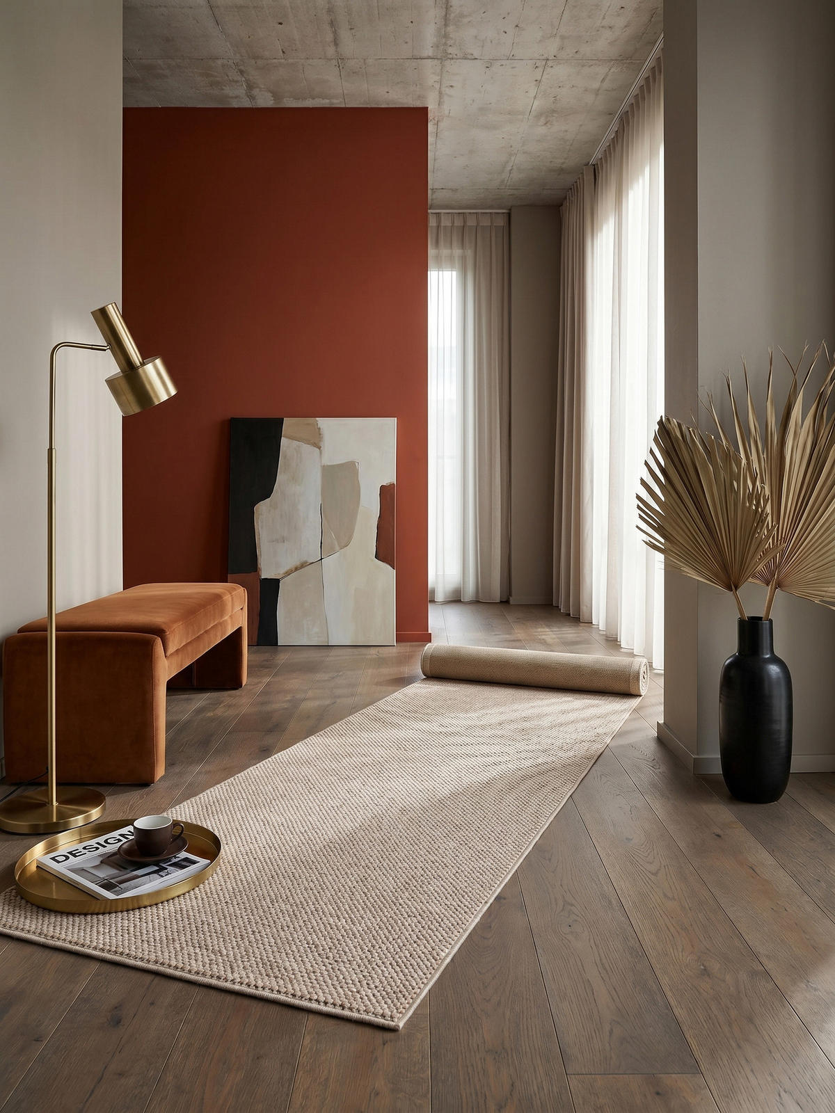 TEPPICH Flachgewebe LANGAU in Beige, meliert, 80 x 250 cm - Beige, Textil (80/250cm) - KADIMA DESIGN