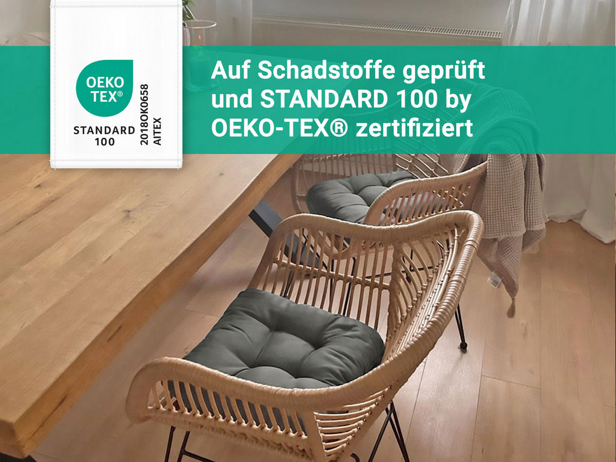STUHLKISSEN, 4er-Set, 38x38 cm, 55% Baumwolle, 45% Polyester, Grau - Anthrazit, Textil (38/38/6cm) - Zollner