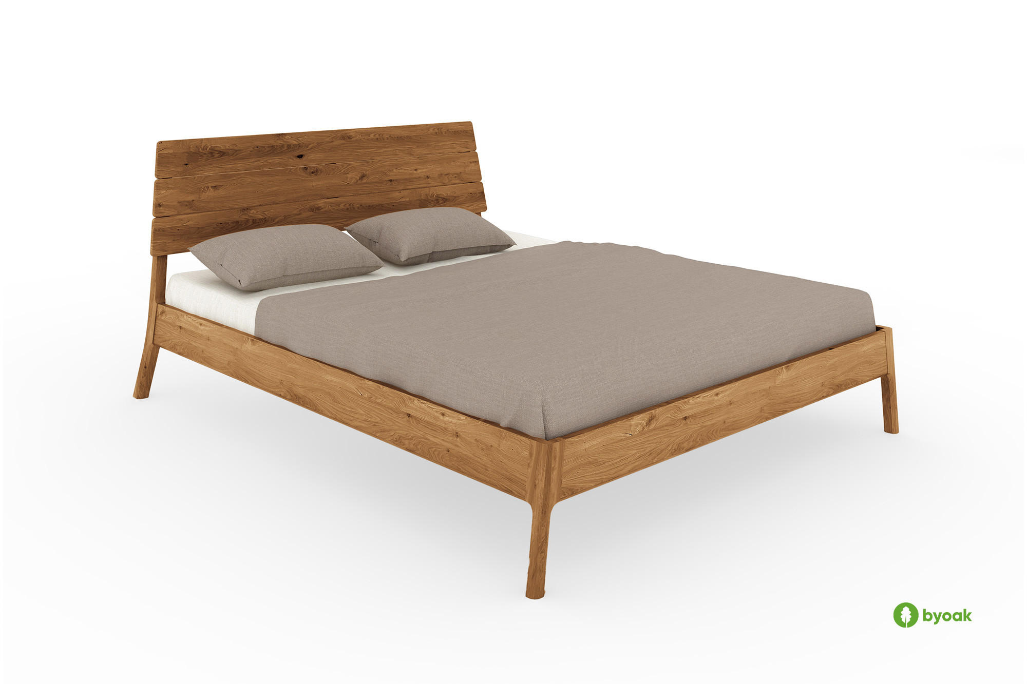 MASSIVHOLZBETT PAUL 1 100 x 200 Wildeiche - Wildeiche, Holz (100/200cm) - byoak
