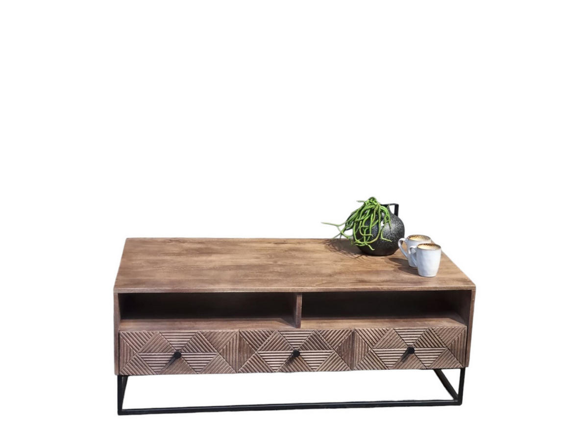 COUCHTISCH Jasmin Mangoholz 120 cm / 60 cm Natur - Naturfarben, Holz (60/120/45cm)