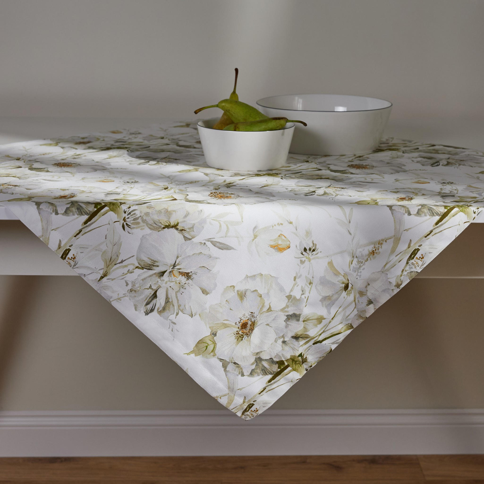 TISCHDECKE Flornett - Grün, Textil (80/80/1cm) - home&you