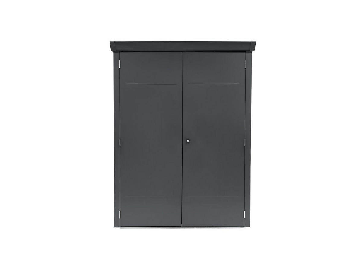 GERÄTESCHRANK Paul L 133/94/181 cm abschließbar, Stahl, für den Garten - Grau, Kunststoff (72/25/181cm) - Plats Outdoor solution