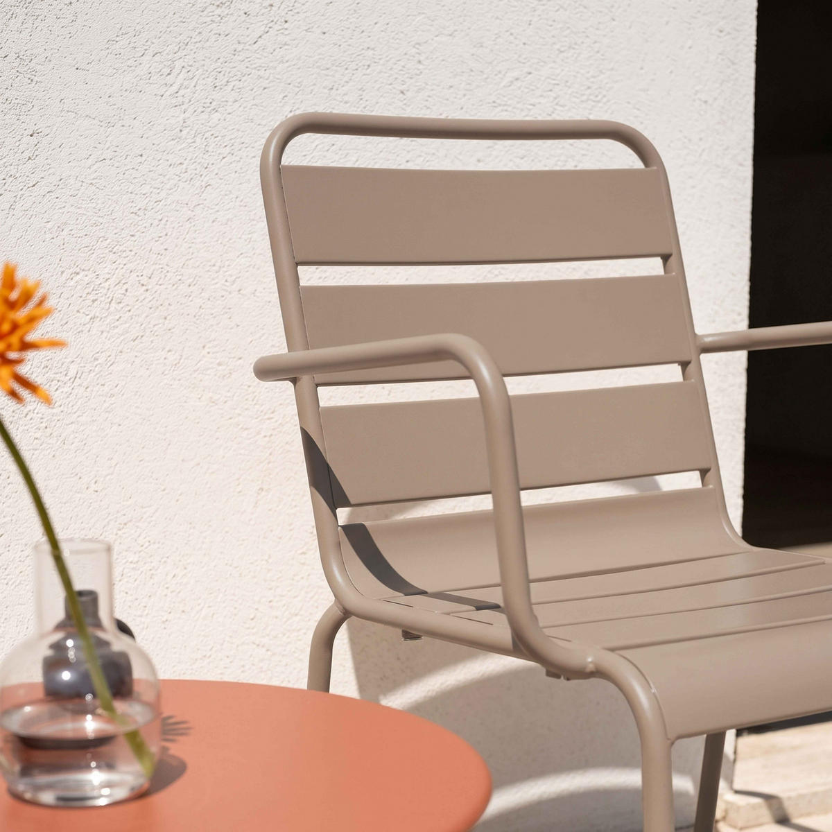 GARTENSTUHL, Taupe - Taupe, Metall (55/83/55cm) - Oviala