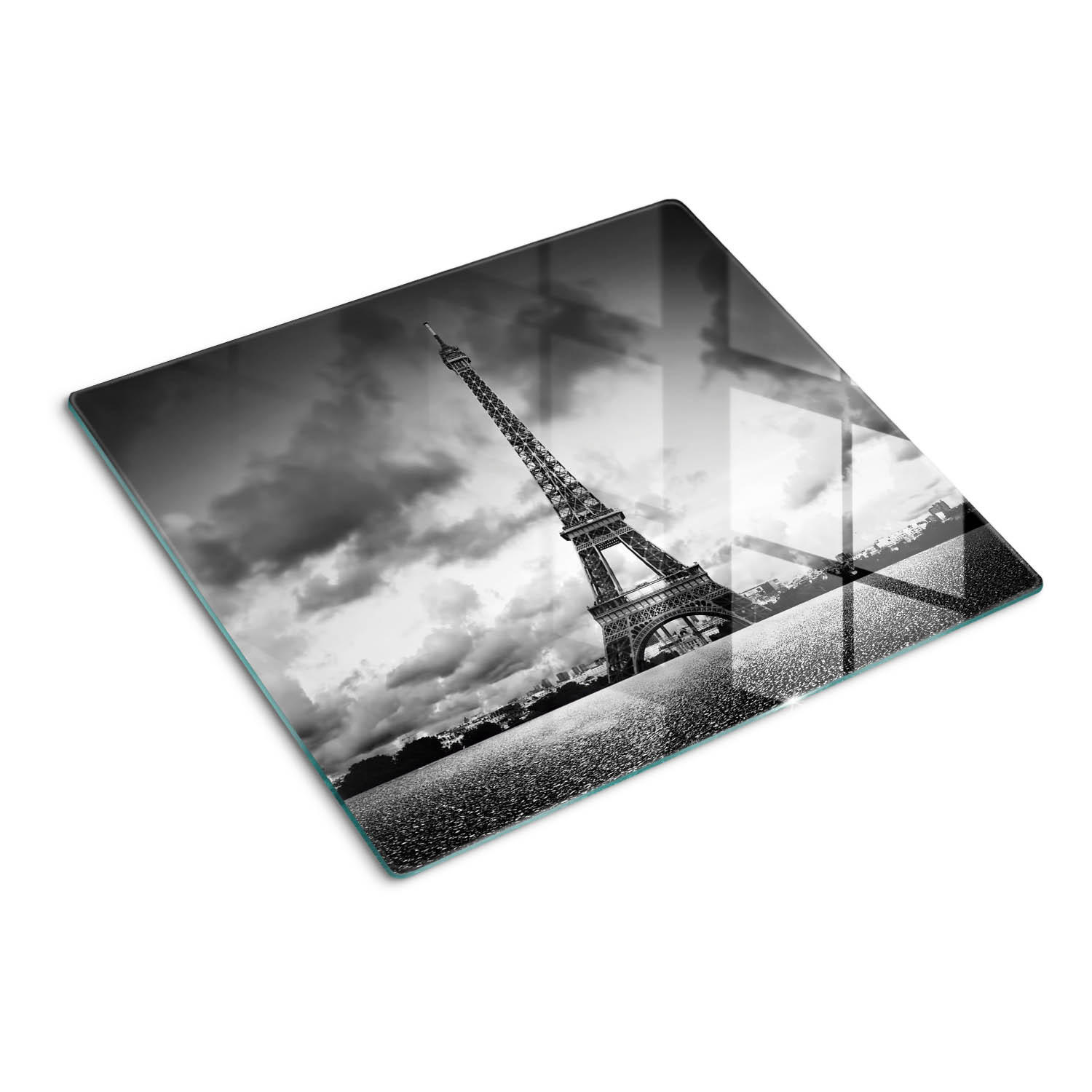 GLASPLATTE 60x52 cm Eiffelturm Paris - Schwarz, Glas (60/0.4/52cm) - TULUP