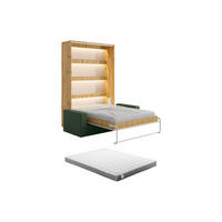 SCHRANKBETT - 2 Personen - Holz, Platte - Beige, Naturfarben Hell - - Beige/Naturfarben, Holz/Metall (160/200cm) - Vente-Unique