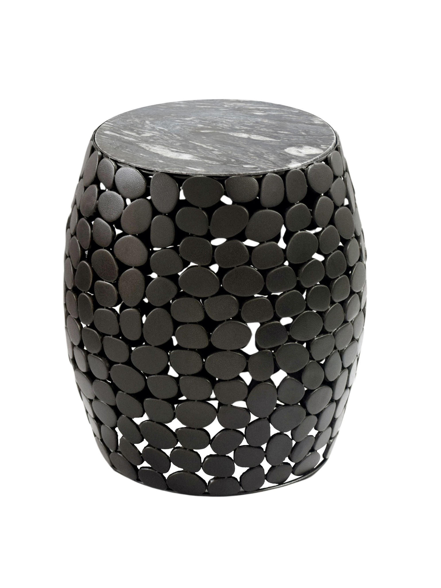 Beistelltisch Marmor Schwarz Ø 40x46 cm - DIEMEL   Kadima Design