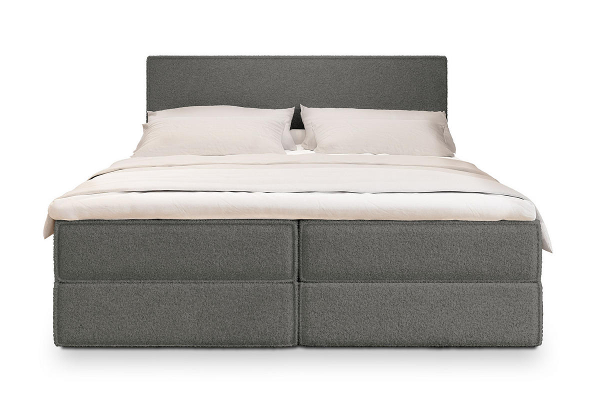 POSTEL BOXSPRING PELLIO 160x200 cm, s matrací a úložným prostorem, šedá - šedá, kompozitní dřevo/textil (160/200cm) - MASSENO