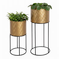 BLUMENSTÄNDER Gold-Schwarz 2er-Set Metall 41x18 cm - Multicolor, Metall (20/60/20cm) - Relaxdays
