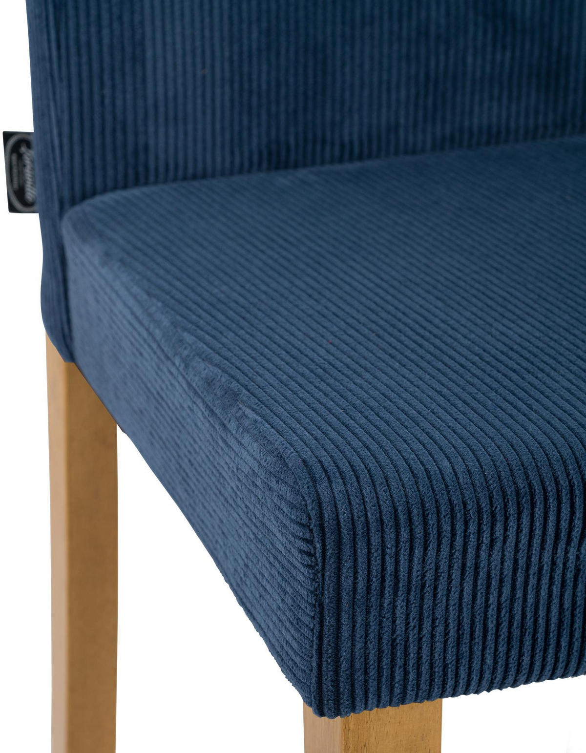 ESSZIMMERSTUHL Cord Blau - Blau/Naturfarben, Holz/Textil (41/91/47cm) - CLP