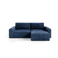 ECKSOFA mit Schlaffunktion Cord Blau - Blau, Textil (244/149cm) - Furnisell