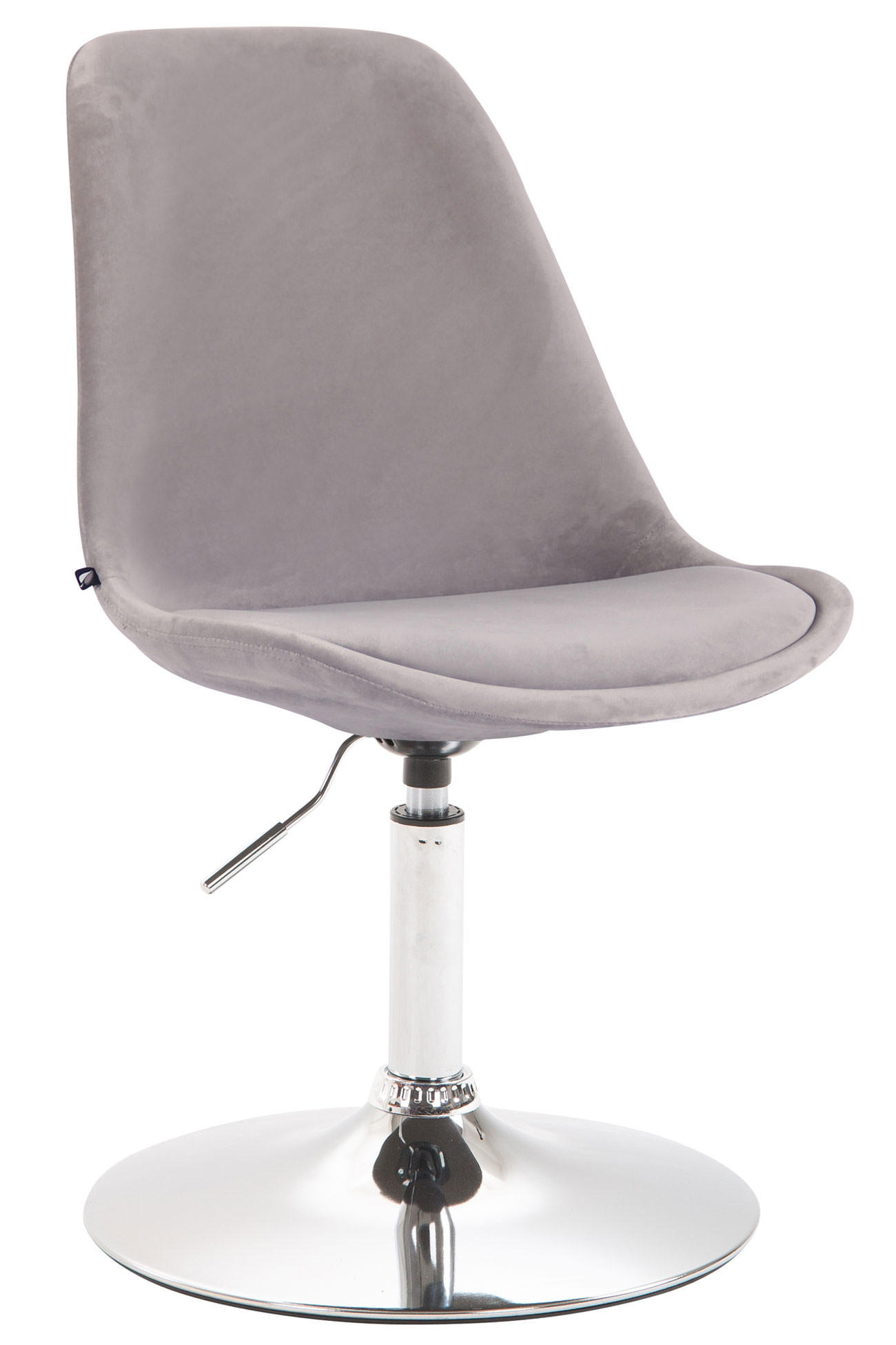 ESSZIMMERSTUHL Samt grau - Chromfarben/Grau, Textil/Metall (48/76/57cm) - CLP