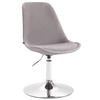 ESSZIMMERSTUHL Samt grau - Chromfarben/Grau, Textil/Metall (48/76/57cm) - CLP