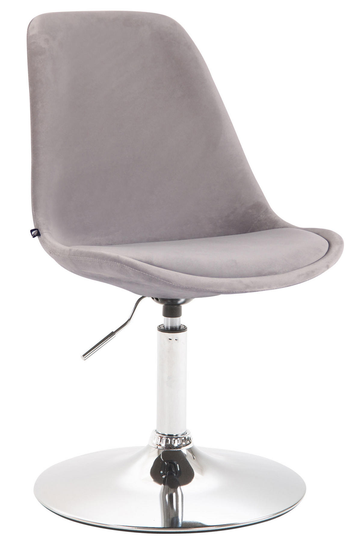 ESSZIMMERSTUHL Samt grau - Chromfarben/Grau, Textil/Metall (48/76/57cm) - CLP